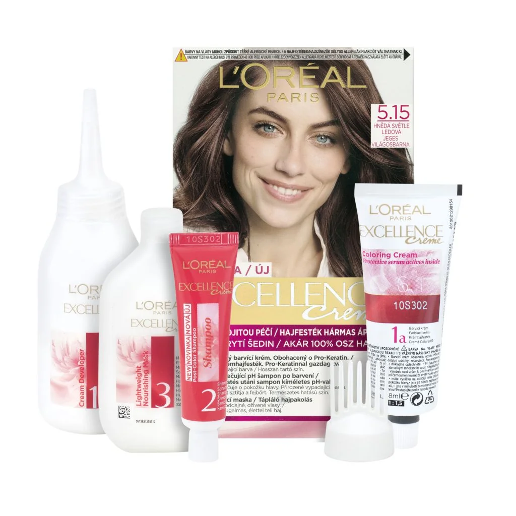 Loréal Paris Excellence Creme odstín 5.15 hnědá světle ledová barva na vlasy