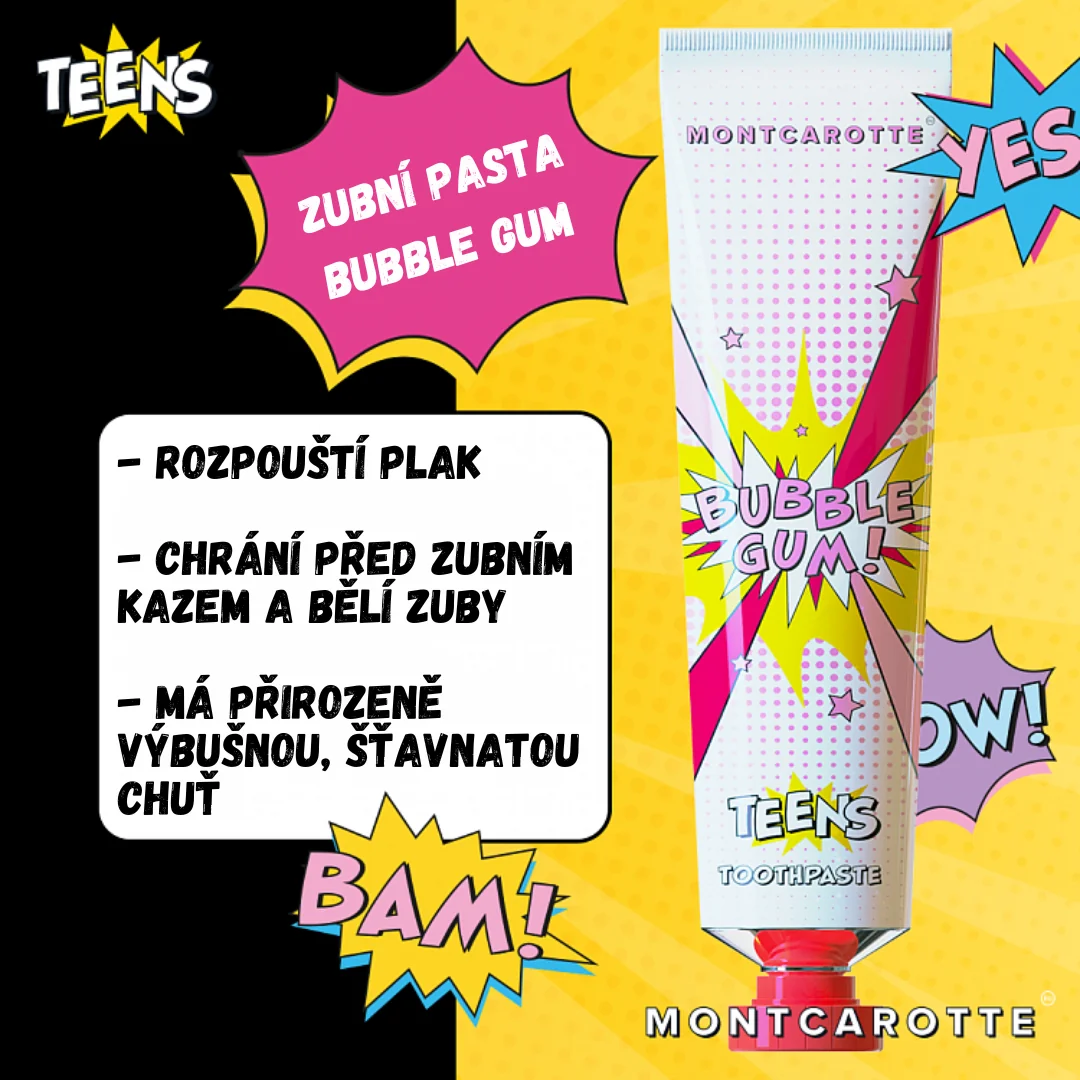 Montcarotte Teens Bubble Gum zubní pasta 50 ml
