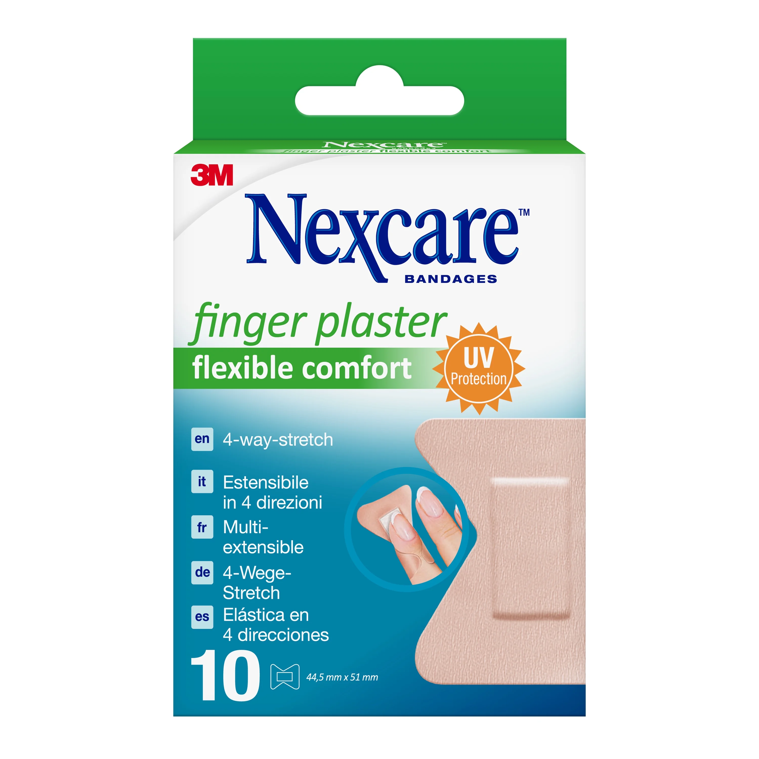 3M Nexcare Flexible Comfort náplasti na prsty 44,5 x 51 mm 10 ks