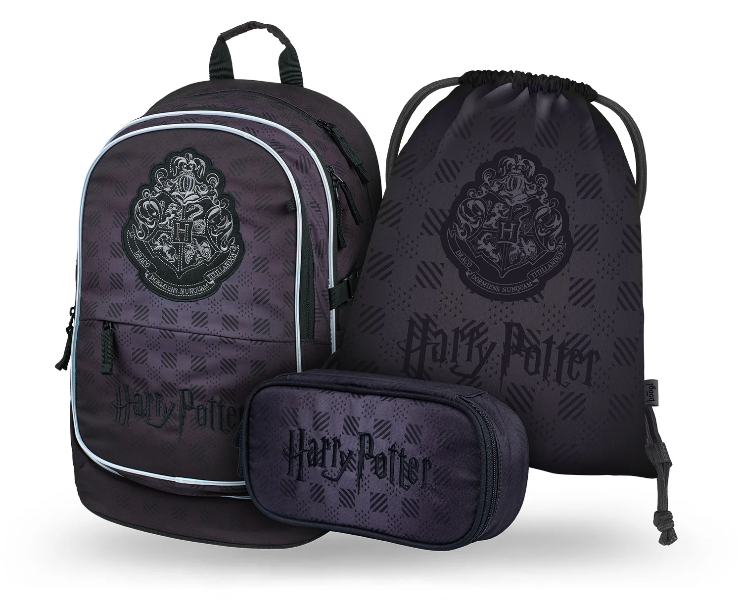Baagl SET 3 Core Harry Potter Bradavice černý: batoh, penál, sáček 