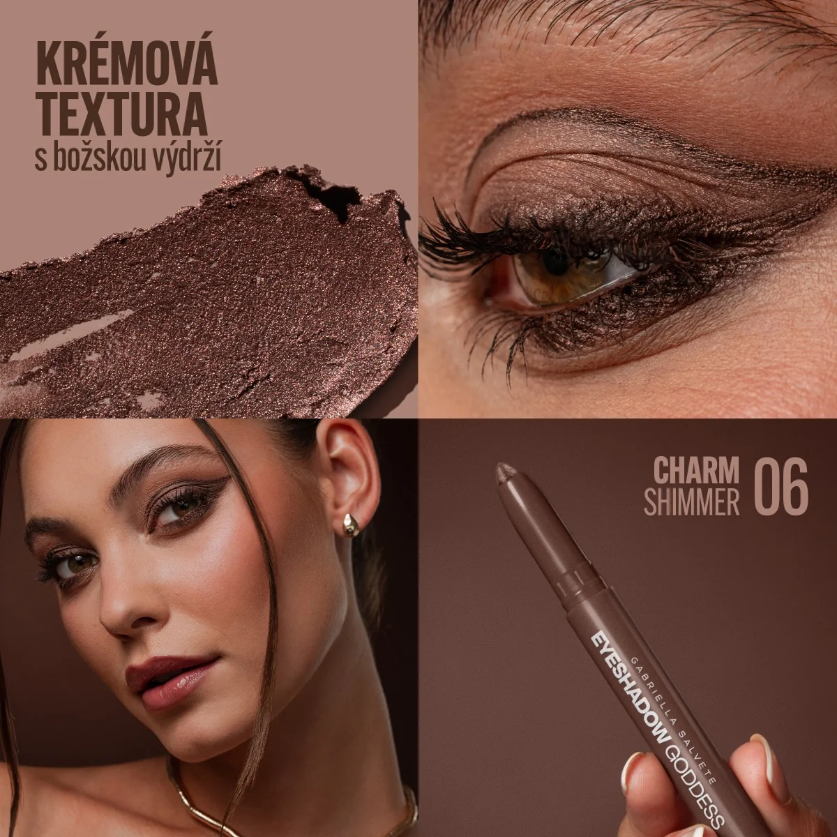 Gabriella Salvete Goddess Eyeshadow Shimmer 06 Charm oční stíny 1,3 g
