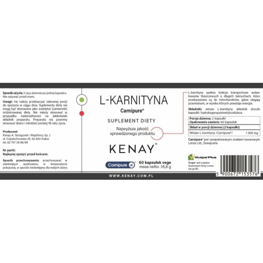 Kenay L karnitin Carnipure 60 kapslí