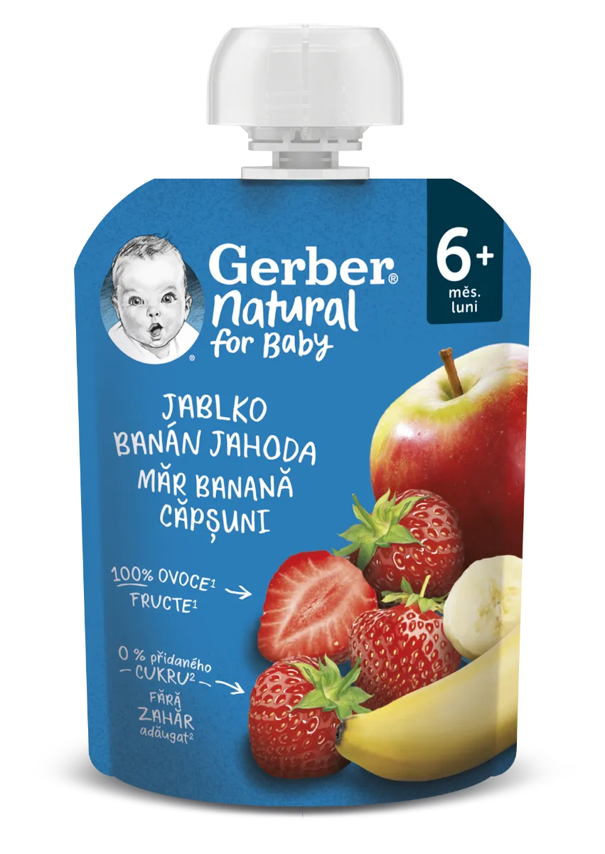 Gerber Natural Kapsička Jablko/banán/jahoda 90 g
