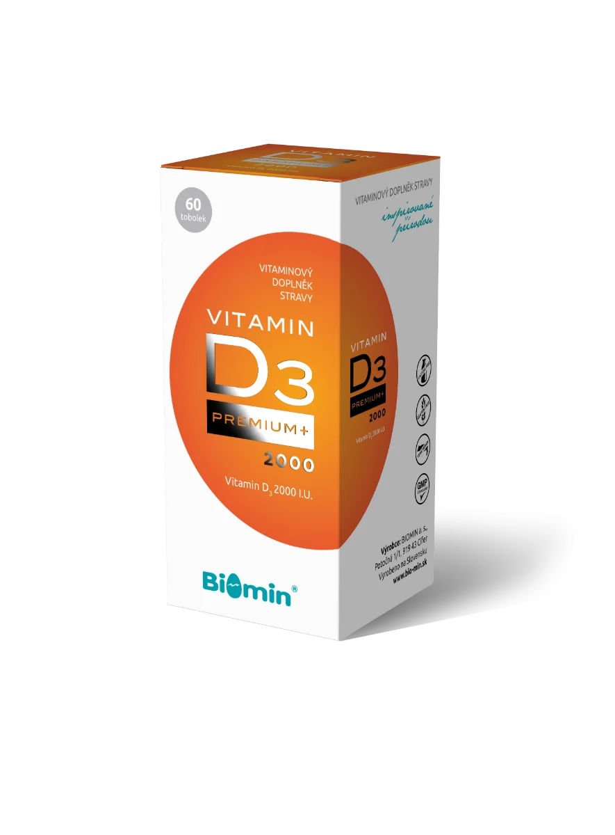 Biomin Vitamin D3 PREMIUM+ 2 000 I.U. 60 tobolek