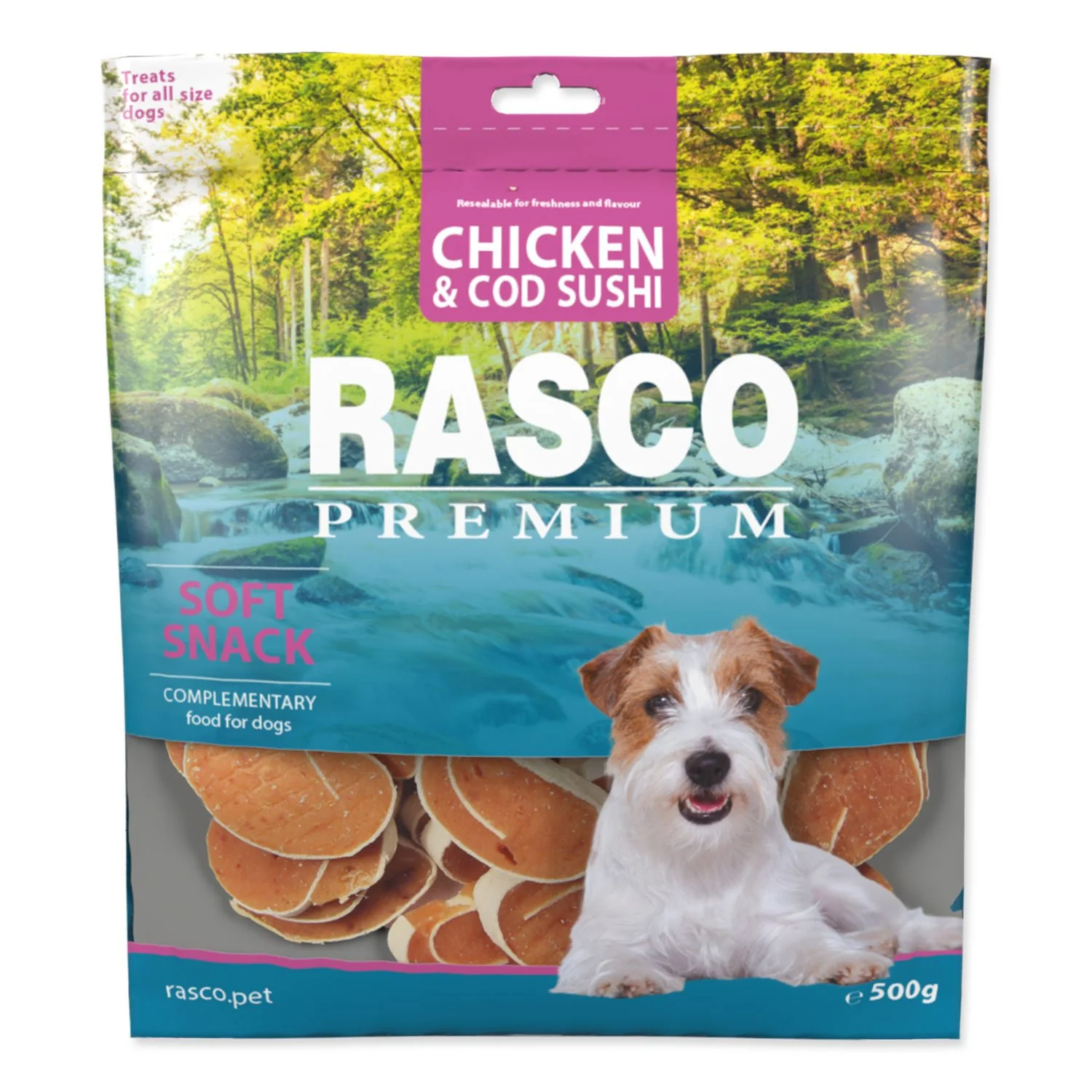 Rasco Premium Pochoutka kuře a treska, sushi 500g