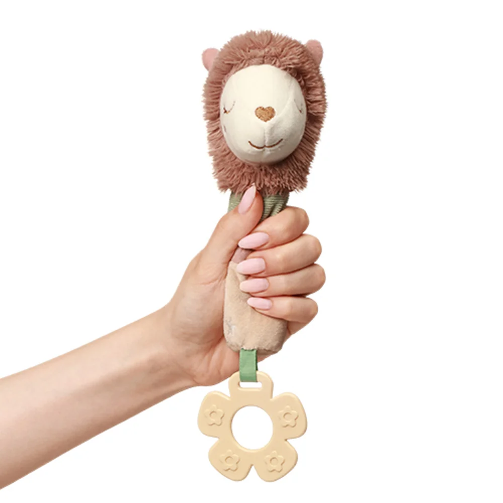 Babyono Plyšová hračka s pískátkem a kousátkem Lama Luna, béžová