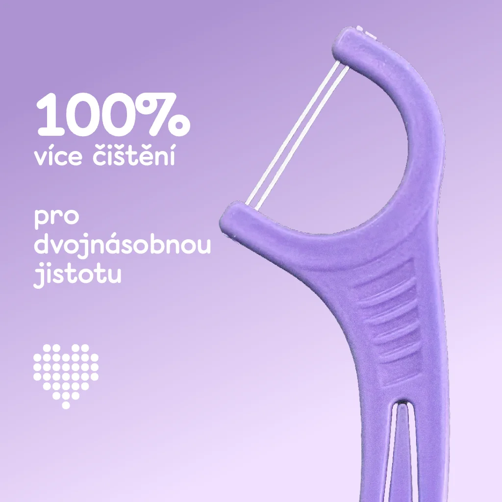Hello Coco Floss Picks dentální párátka s nití 30 ks