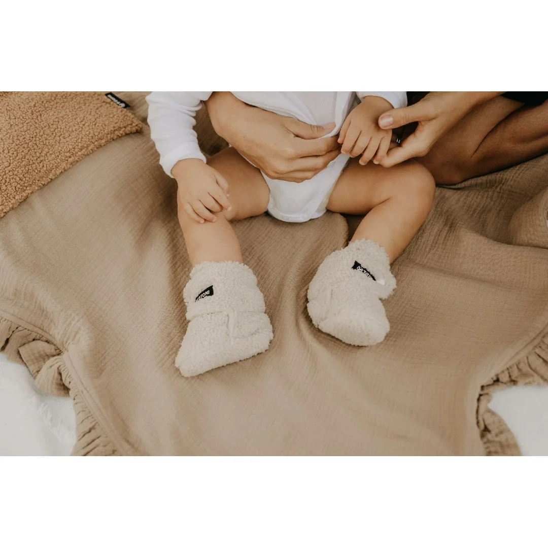 T-tomi Capáčky TEDDY Cream (6-9 měsíců) WARM