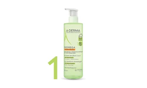 A-Derma Exomega Control zvláčňující mycí gel 2v1 pro suchou kůži se sklonem k atopii 500 ml A-Derma Exomega Control zvláčňující mycí gel 2v1 pro suchou kůži se sklonem k atopii 500 ml