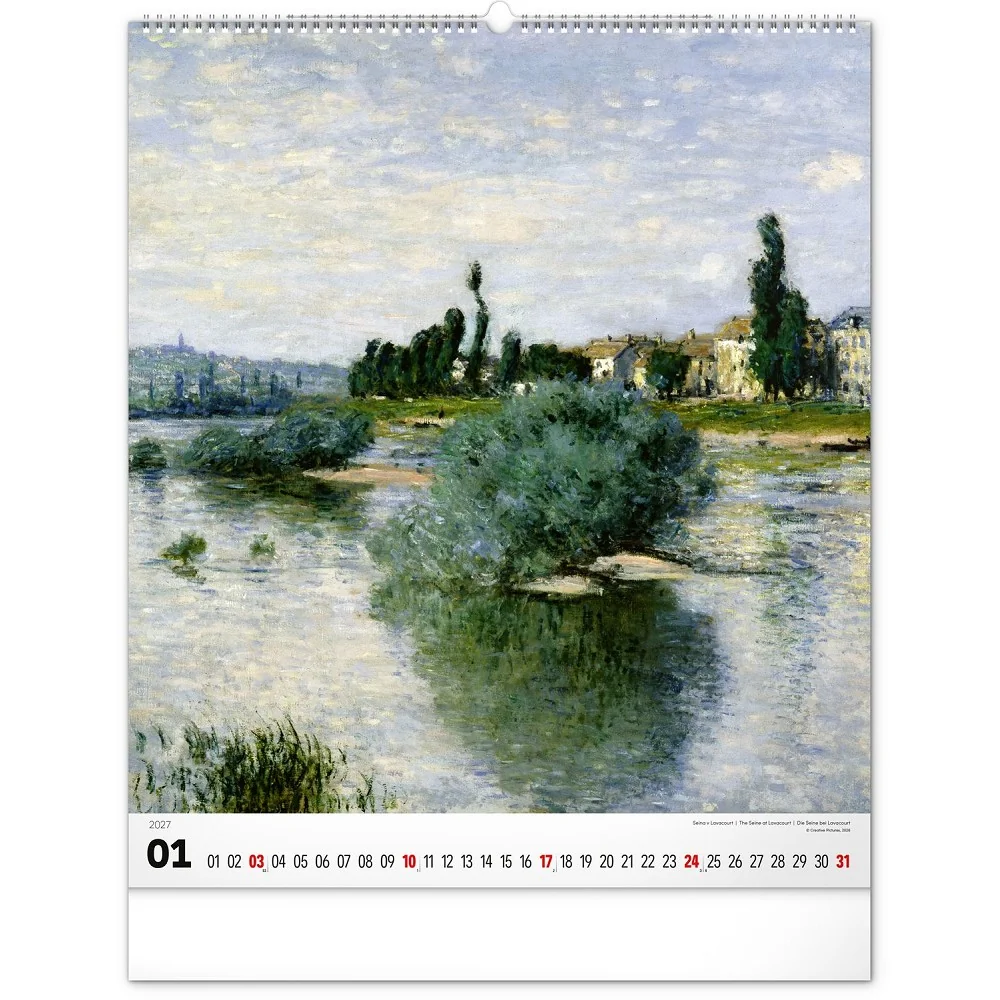 NOTIQUE Nástěnný kalendář Claude Monet 2027 48 × 56 cm