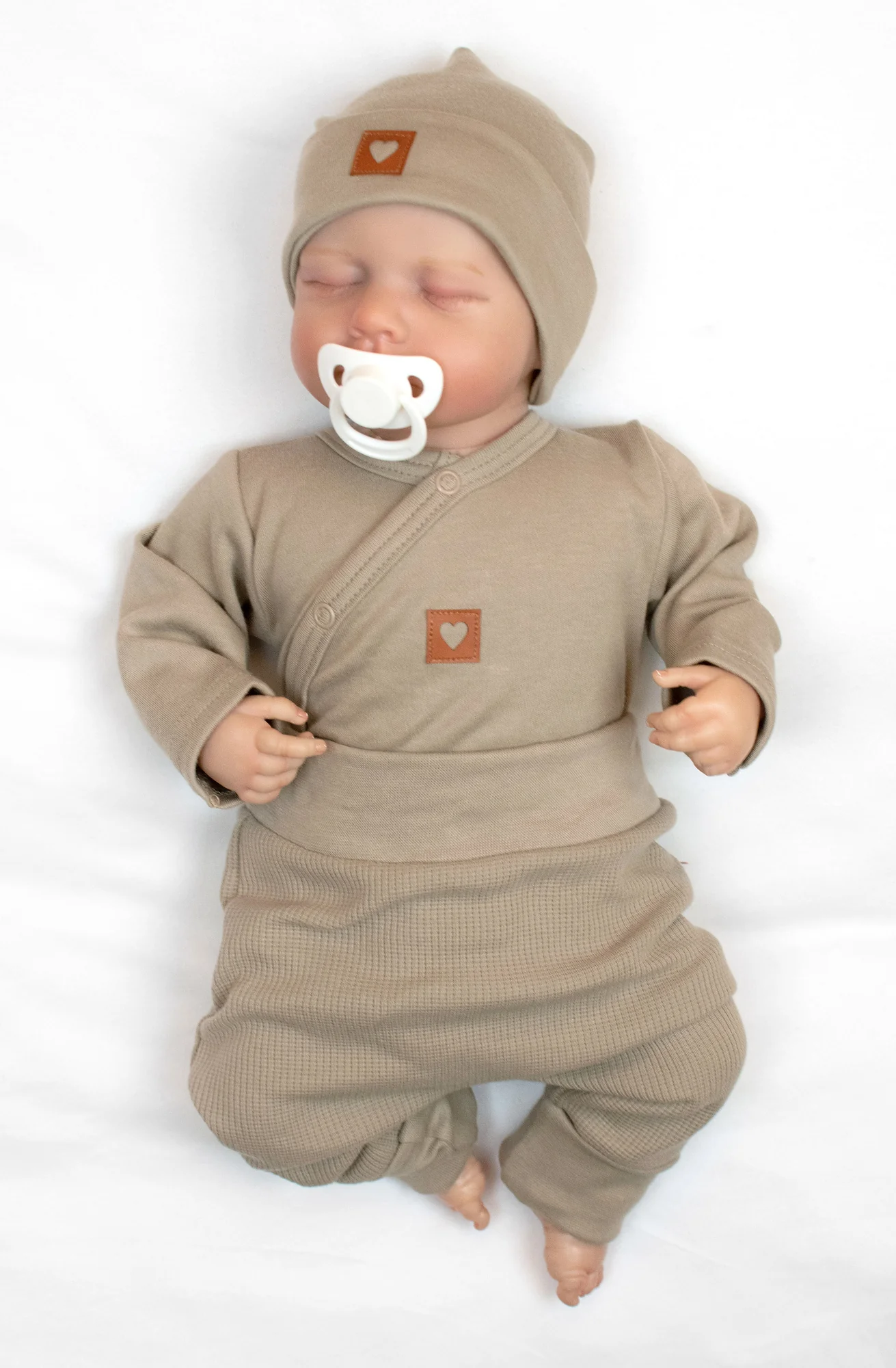 Baby Nellys Rostoucí 3dílná sada pro miminko Nature - taupe, vel. 56/62