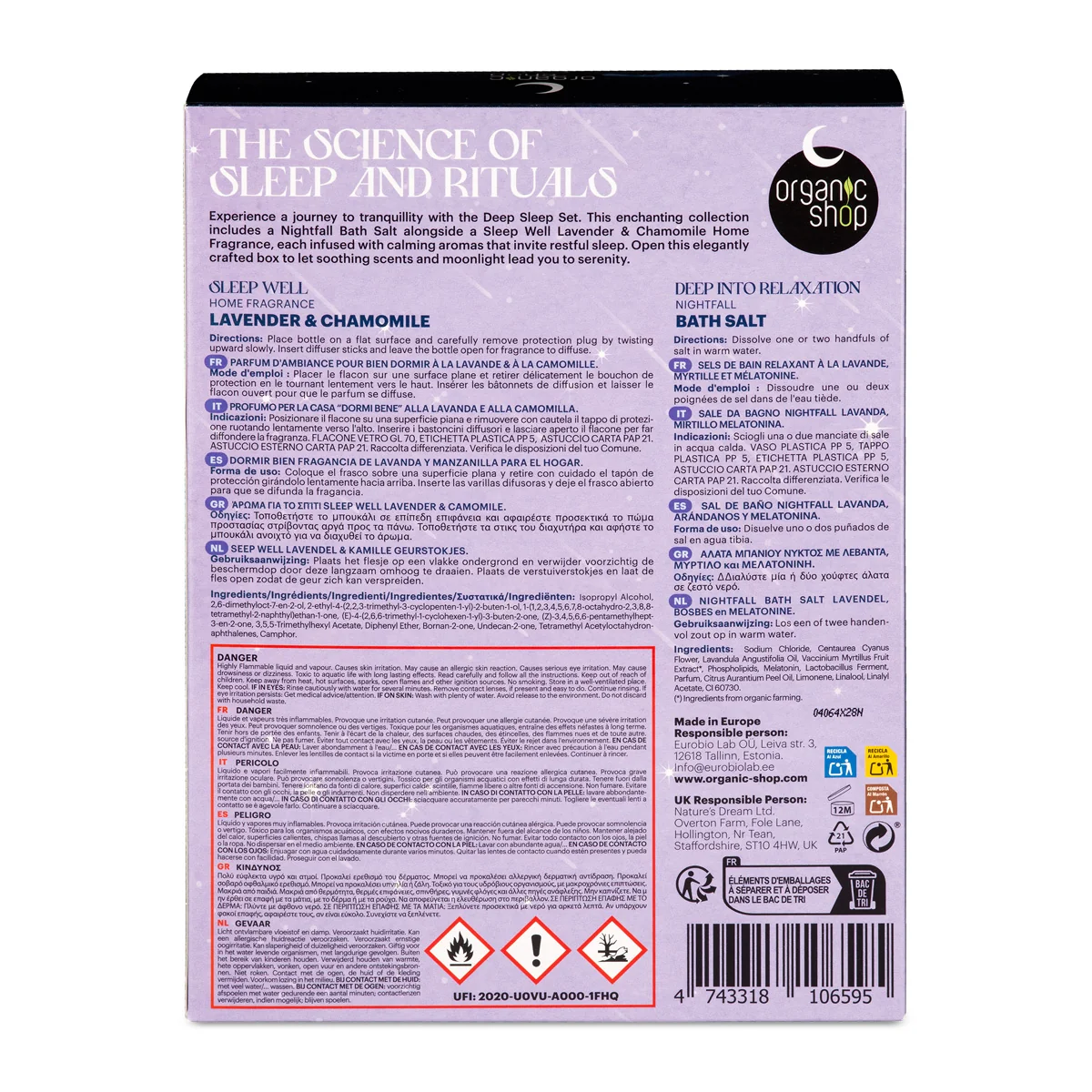 Organic Shop Sleeping Sada pro hluboký spánek Night Symphony 300 g + 125 ml