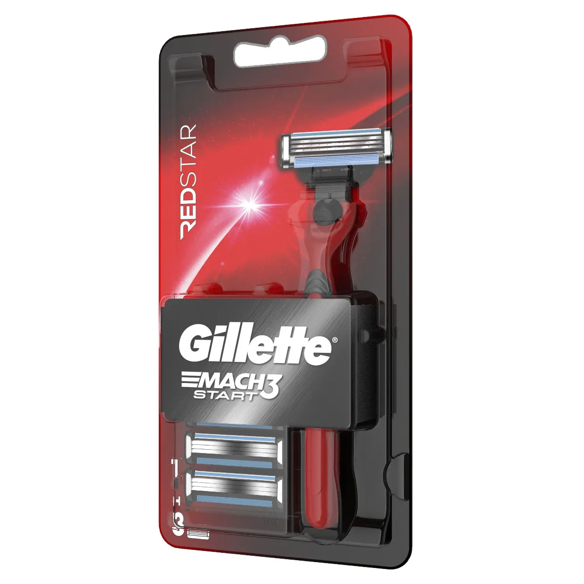 Gillette Mach3 Pánský holicí strojek 1 ks + náhradní hlavice Red 3 ks