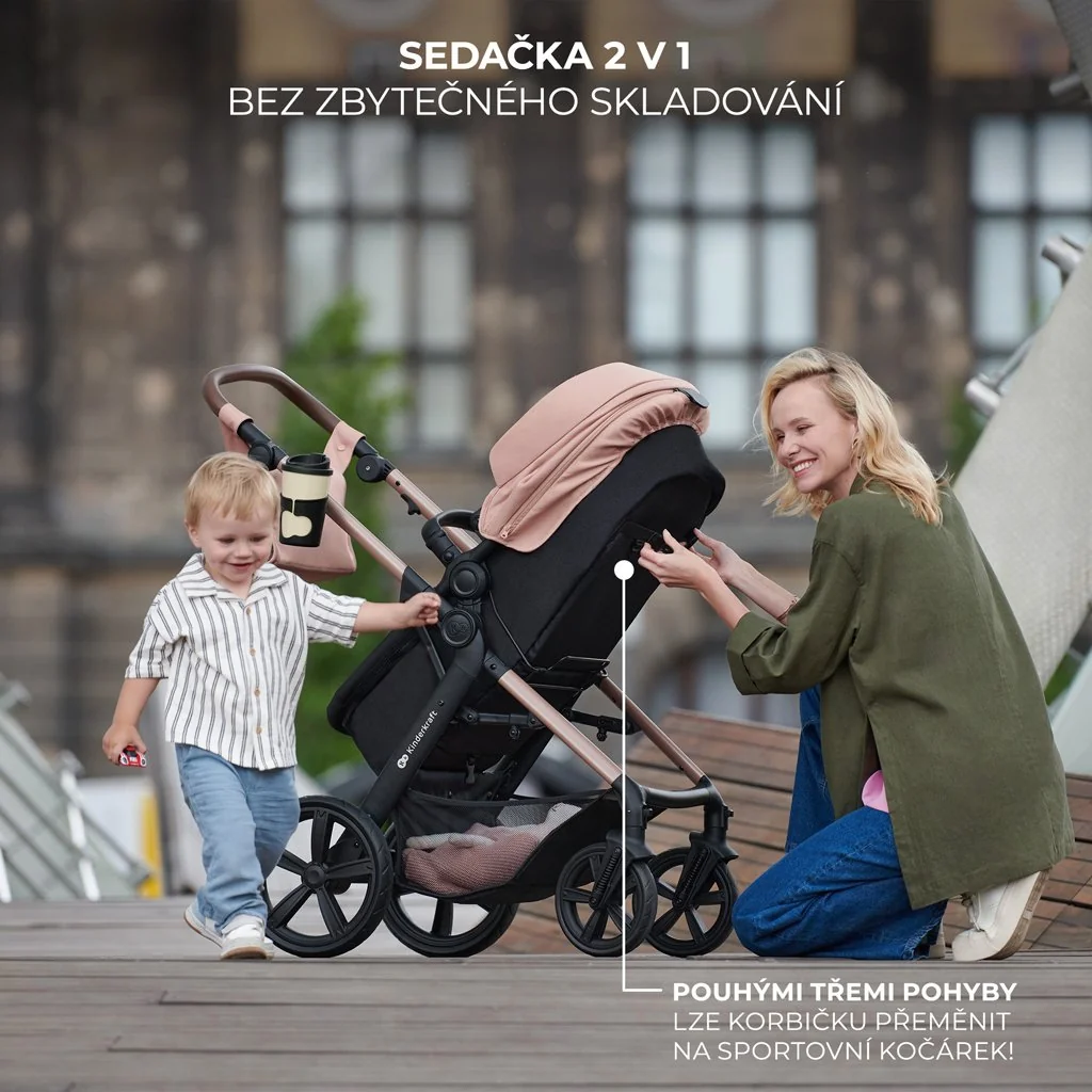 Kinderkraft Kočárek kombinovaný Moov 2 Air 3v1 Pure Black