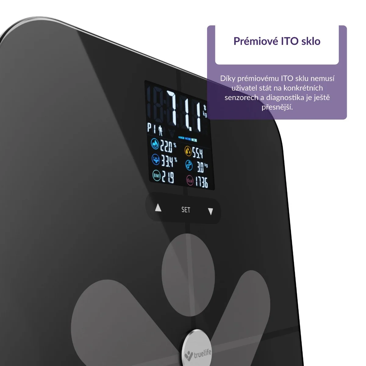 Truelife FitScale W7 BT Black digitální váha