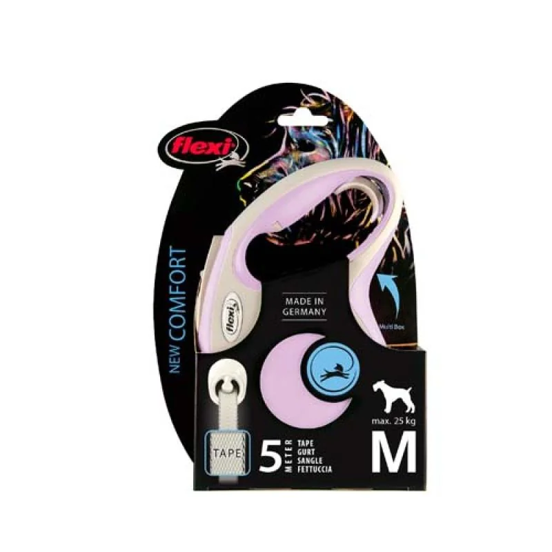 Flexi Vodítko New Comfort páska M růžové 5m