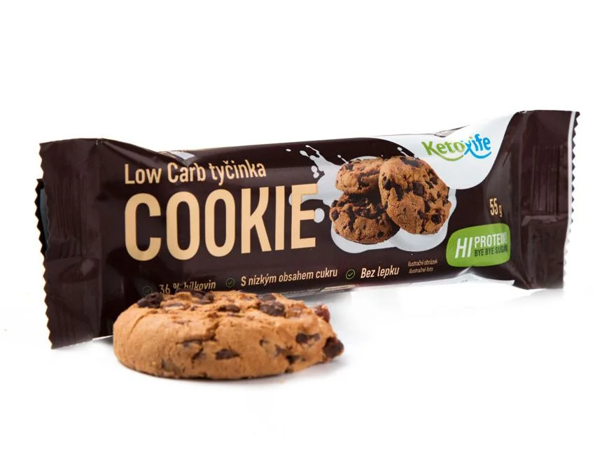 KetoLife Low Carb tyčinka Cookie 55 g