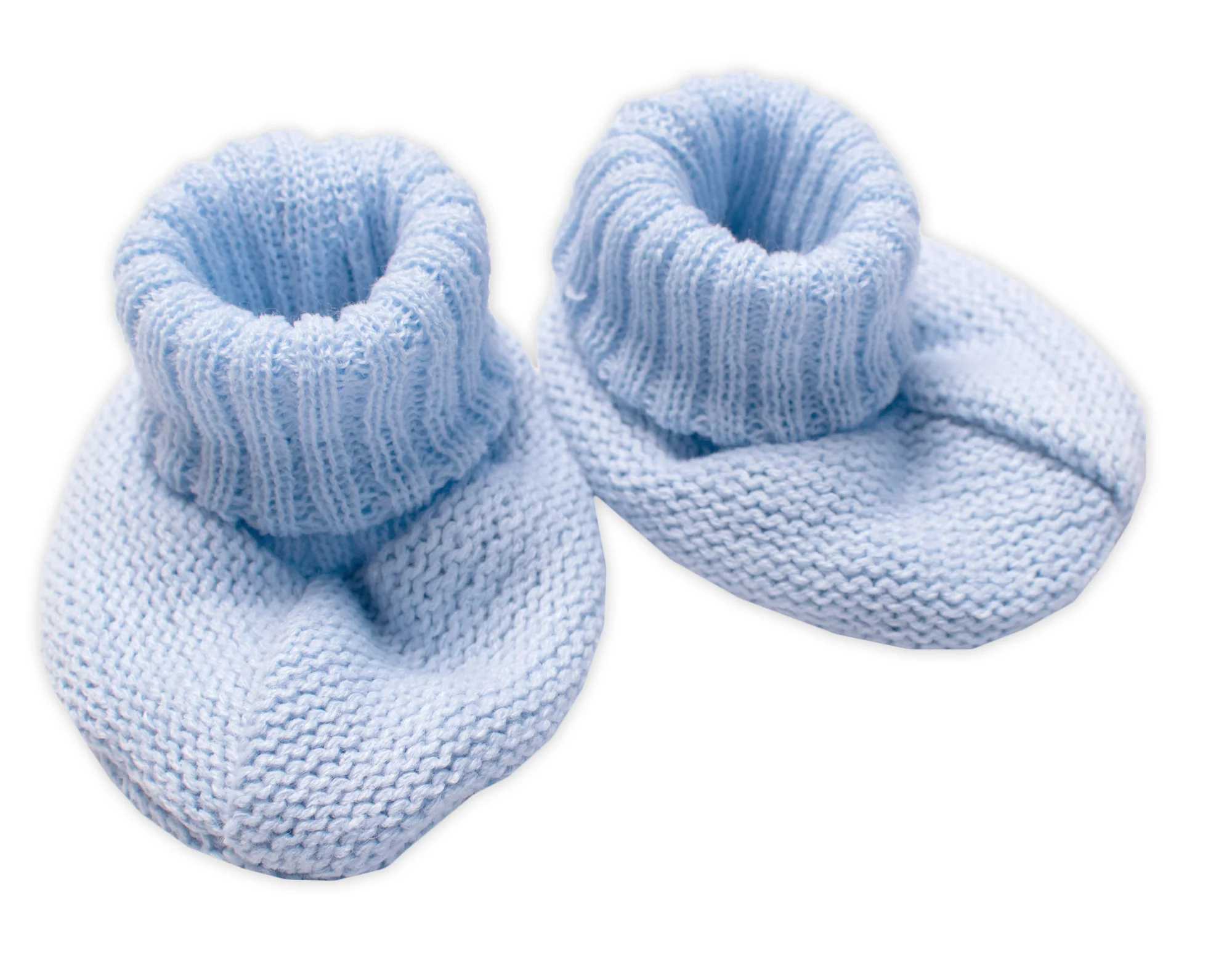 Baby Nellys Pletené botičky/capáčky STAR Hand Made  modré vel.  68/74