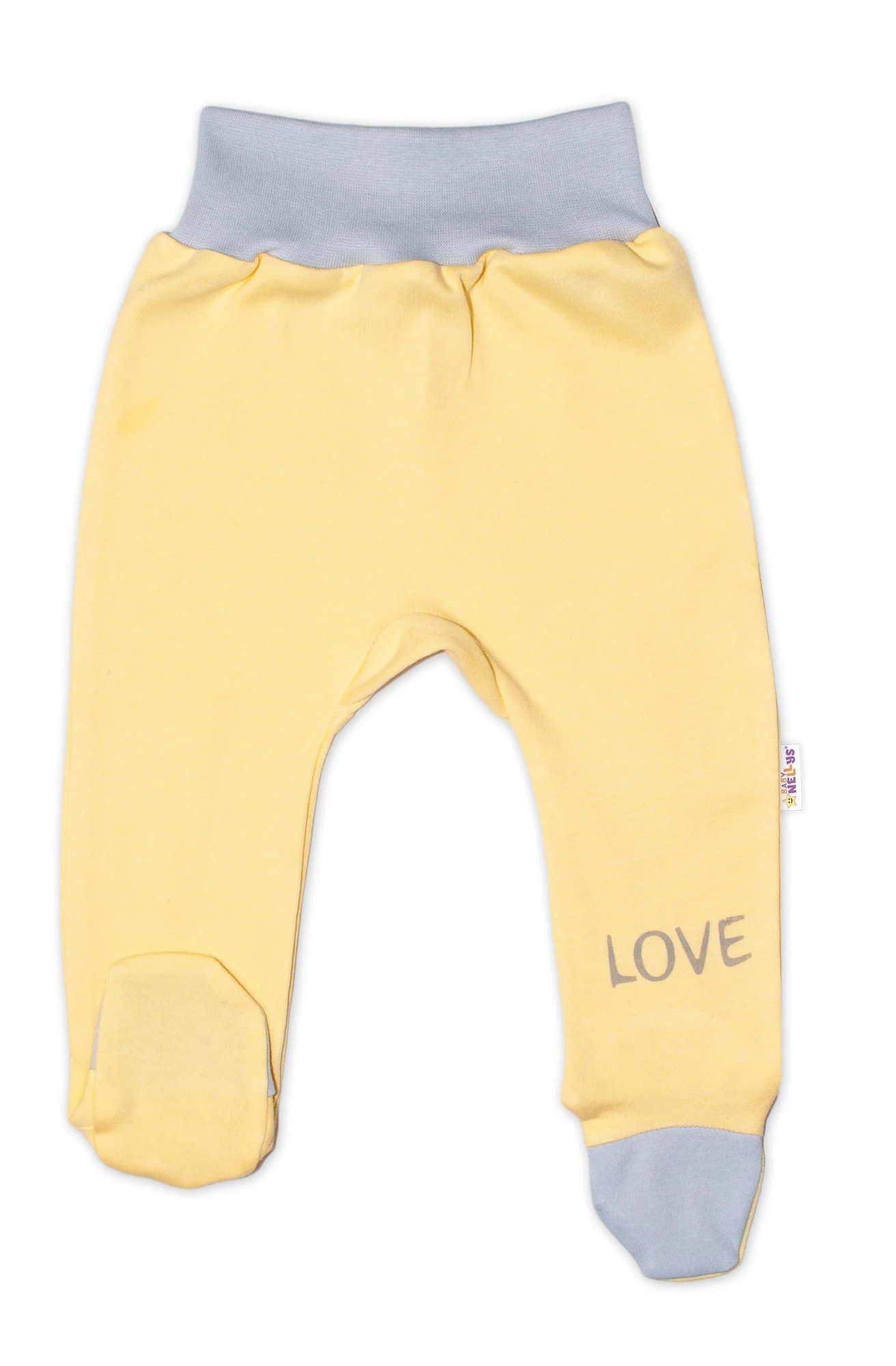 Baby Nellys Kojenecké polodupačky, žluté - Love vel.  56