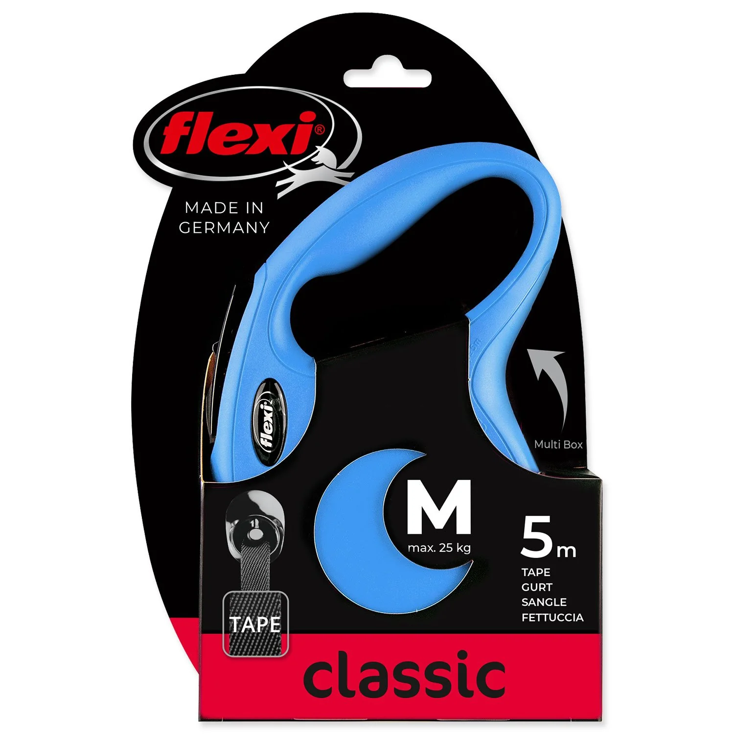 Flexi Vodítko Classic New páska M modré 5m