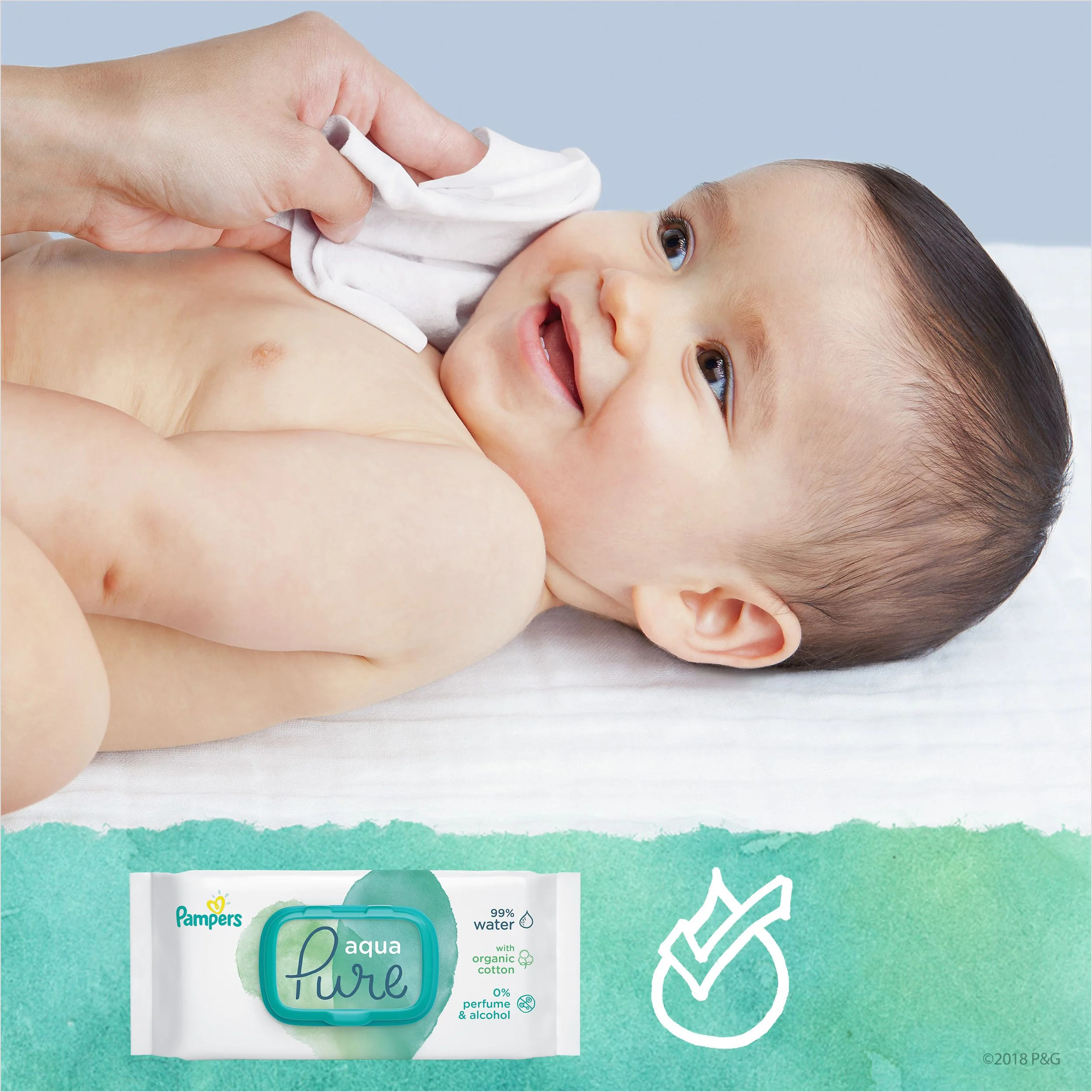 Pampers Aqua Pure vlhčené ubrousky 48 ks