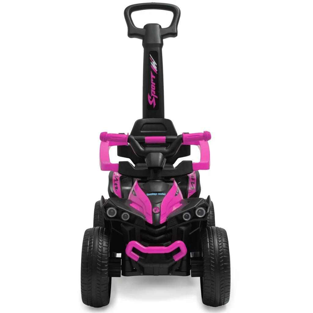 Baby Mix Dětské odrážedlo  Mega Prime EVA s vodící tyčí růžové