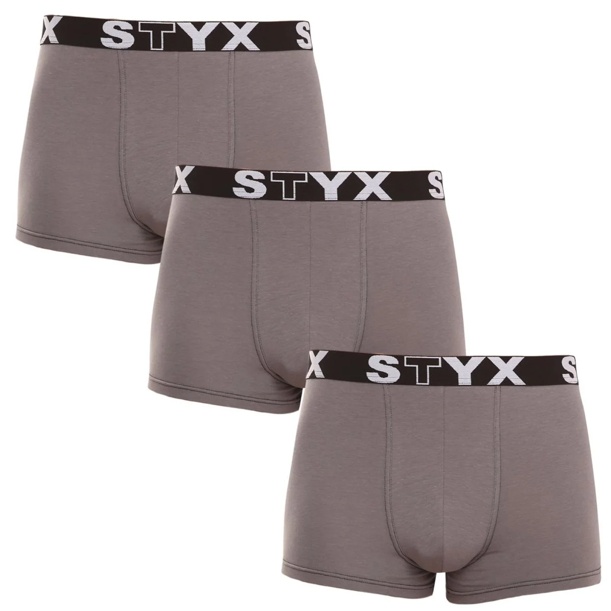 Styx 3PACK pánské boxerky sportovní guma tmavě šedé (3G1063) L 