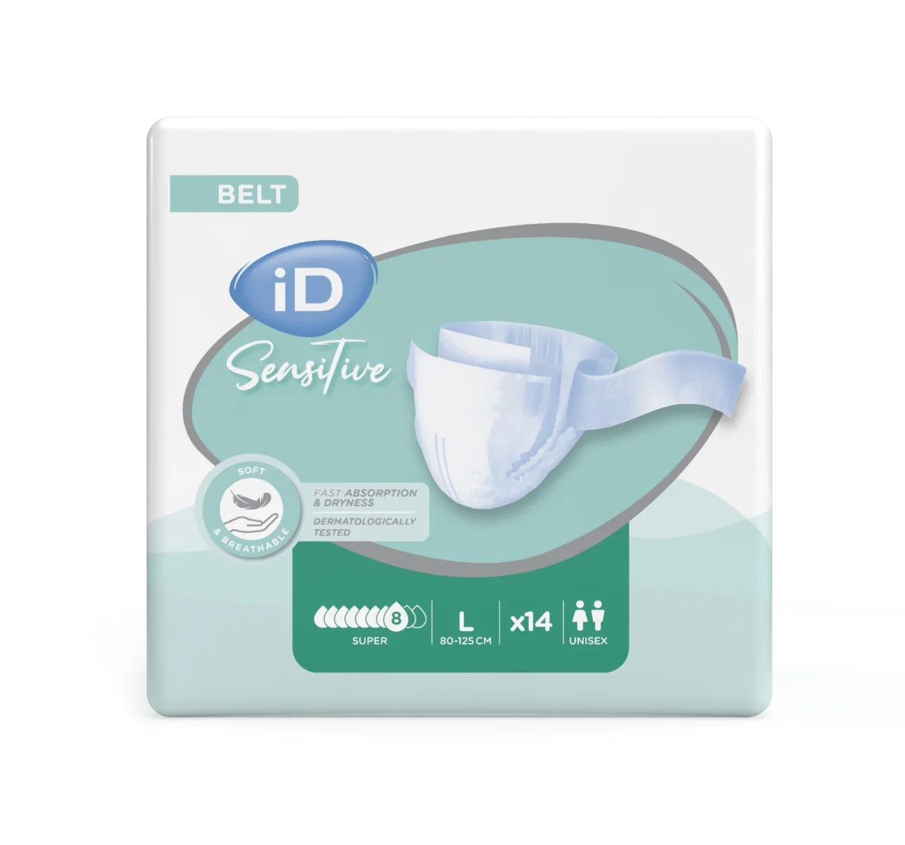 iD Sensitive Belt Large Super inkontinenční pleny 14 ks