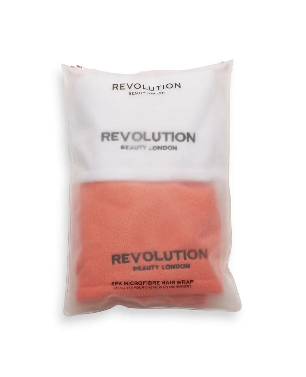 Revolution Haircare Microfibre Hair Wrap White/Coral péče o vlasy 2 ks