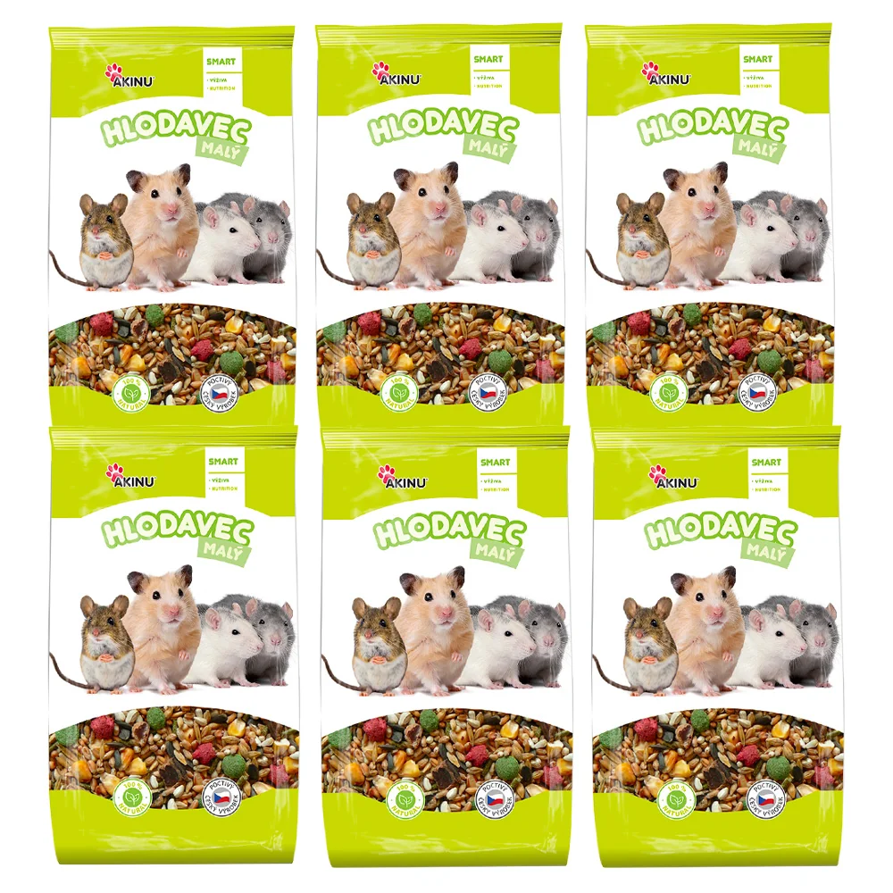 Akinu Kompletní menu krmivo pro malé hlodavce 6 x 1 kg