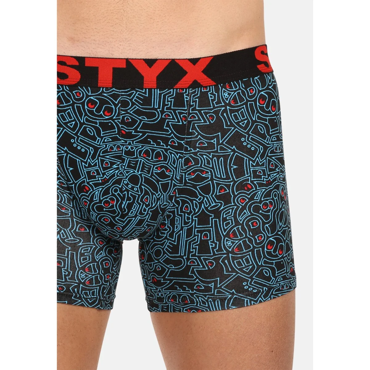Styx Pánské boxerky long art sportovní guma doodle (U1256/2) M