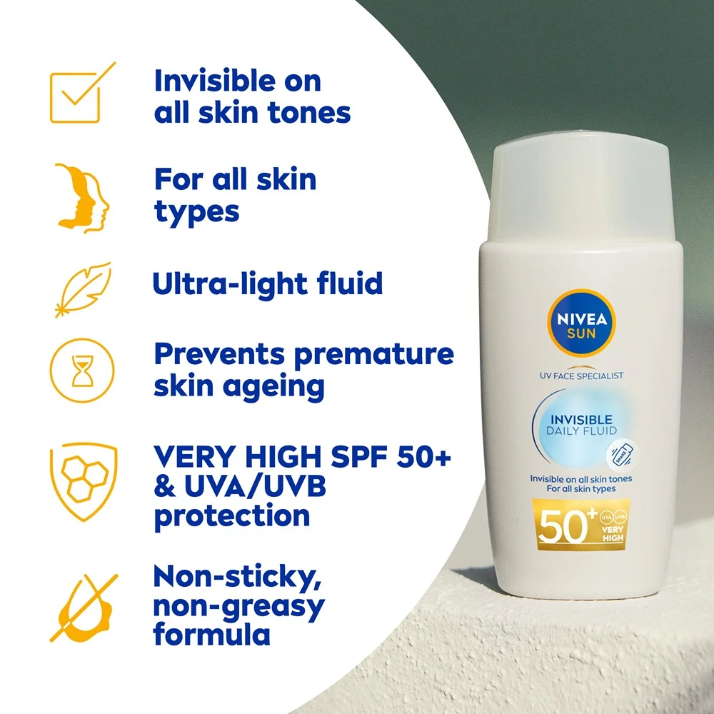 Nivea SUN Invisible Fluid SPF 50+ pleťový krém 40 ml