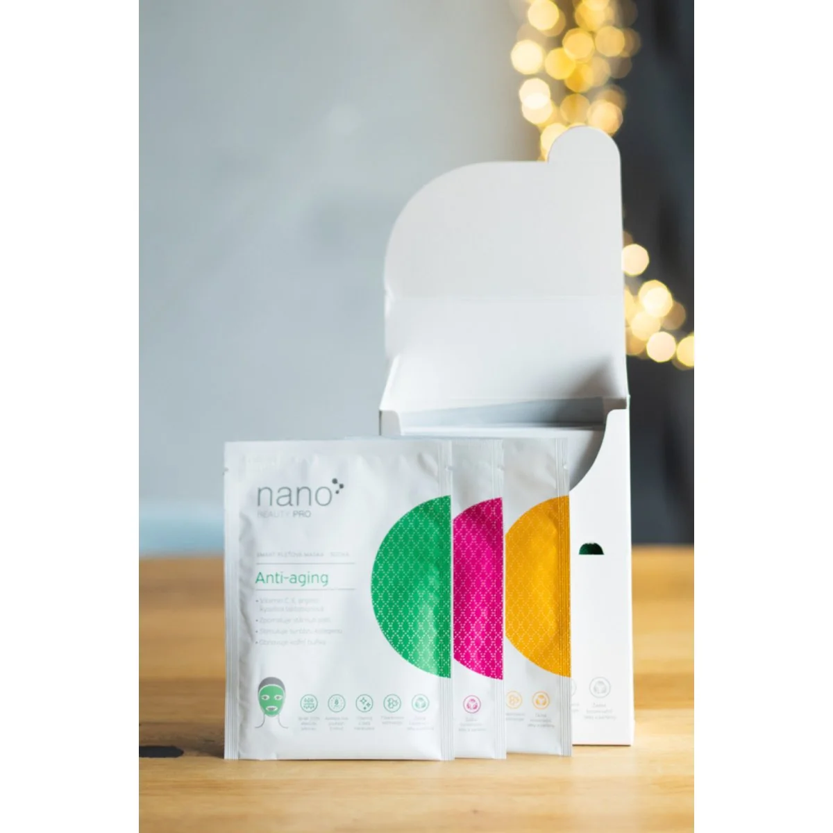 NanoBeauty Anti-aging sada 10 nanovlákenných masek pro 30+