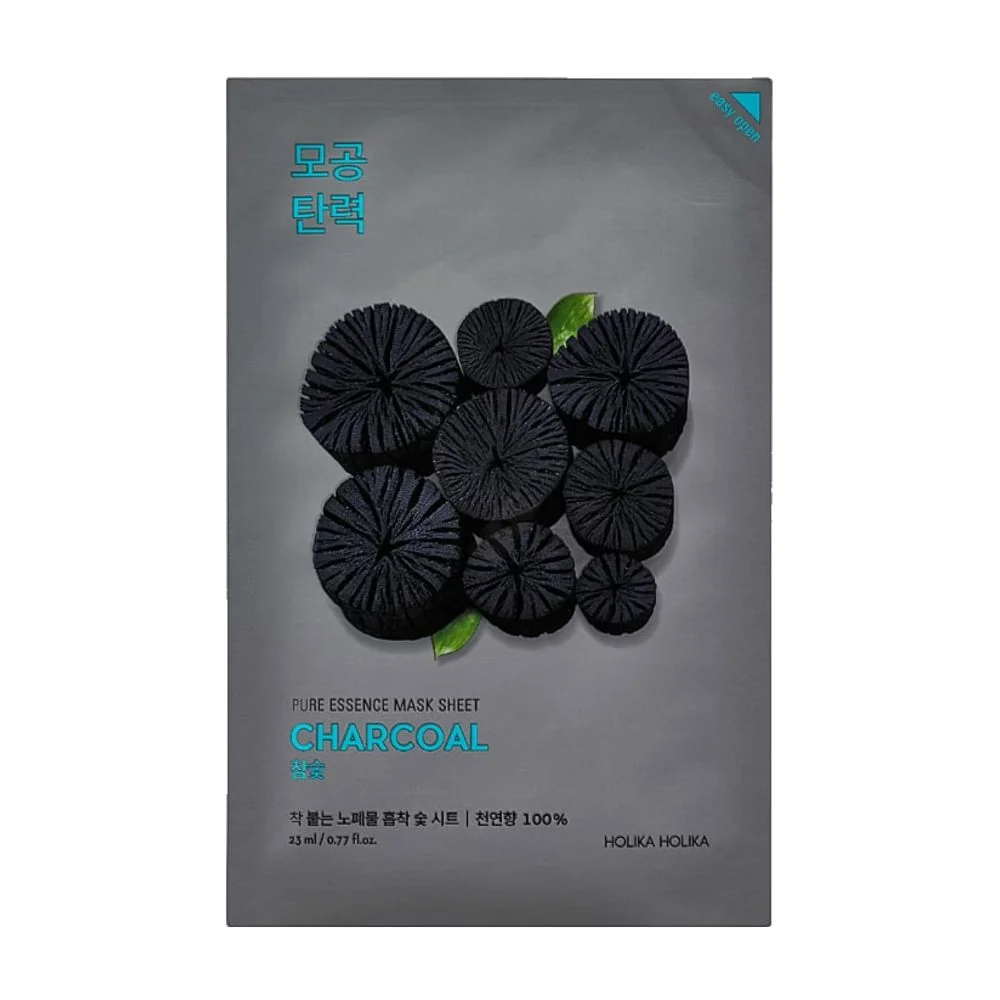Holika Holika Pure Essence Charcoal čisticí plátýnková maska 23 ml