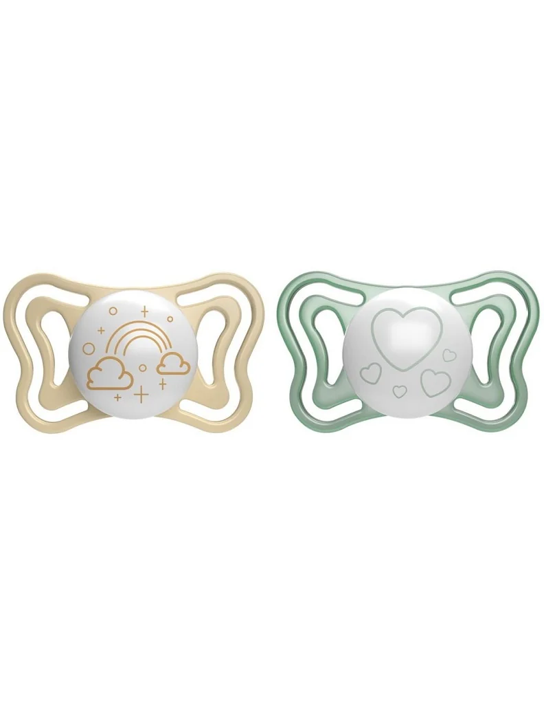 Chicco Dudlík Physio Light silikonový noční 2–6 m 2 ks