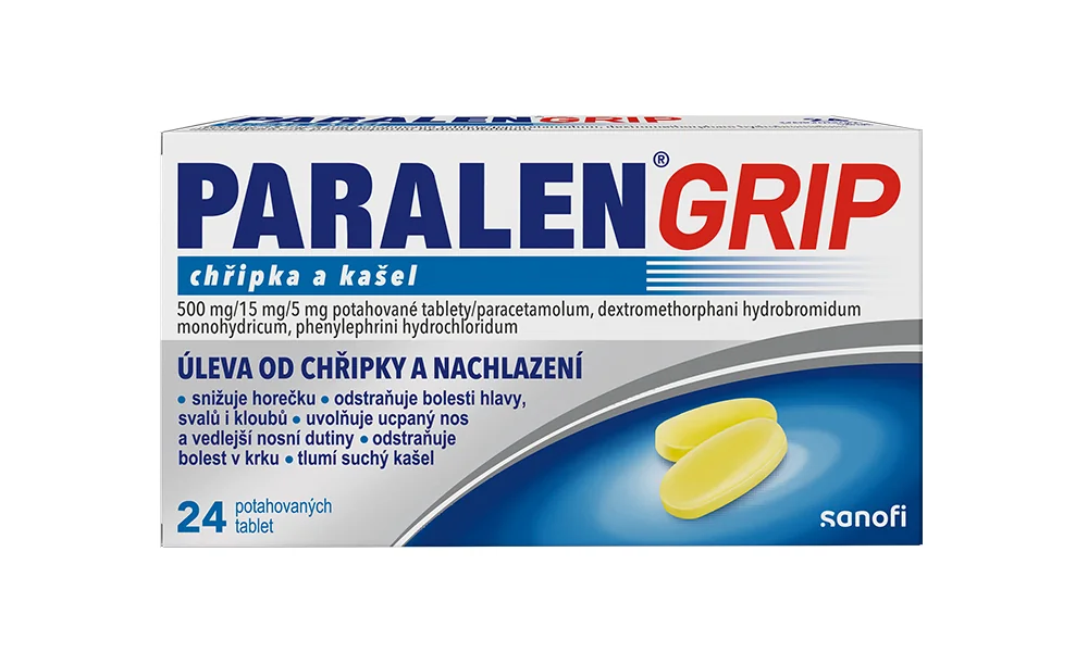 Paralen Grip Chřipka a kašel 24 tablet Paralen Grip Chřipka a kašel 24 tablet