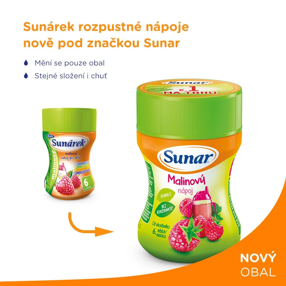 Sunar Rozpustný nápoj malinový 200 g