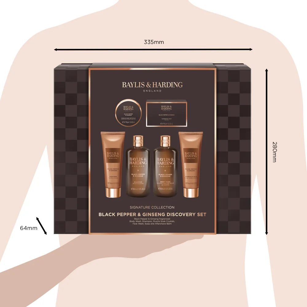 Baylis & Harding Pánská dárková sada péče o tělo Black Pepper & Ginseng 6 ks