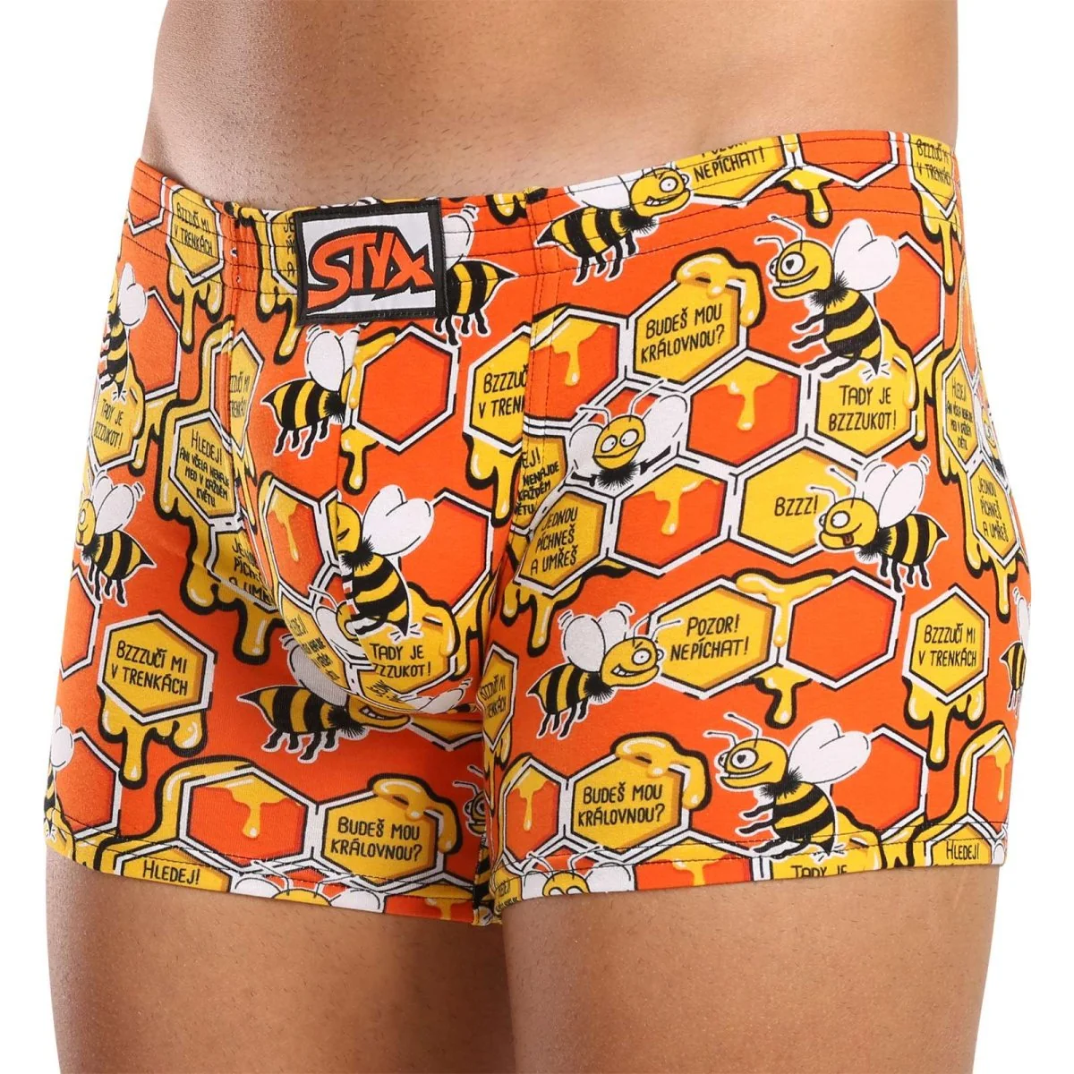 Styx Pánské boxerky long art klasická guma včelky (F1654) L