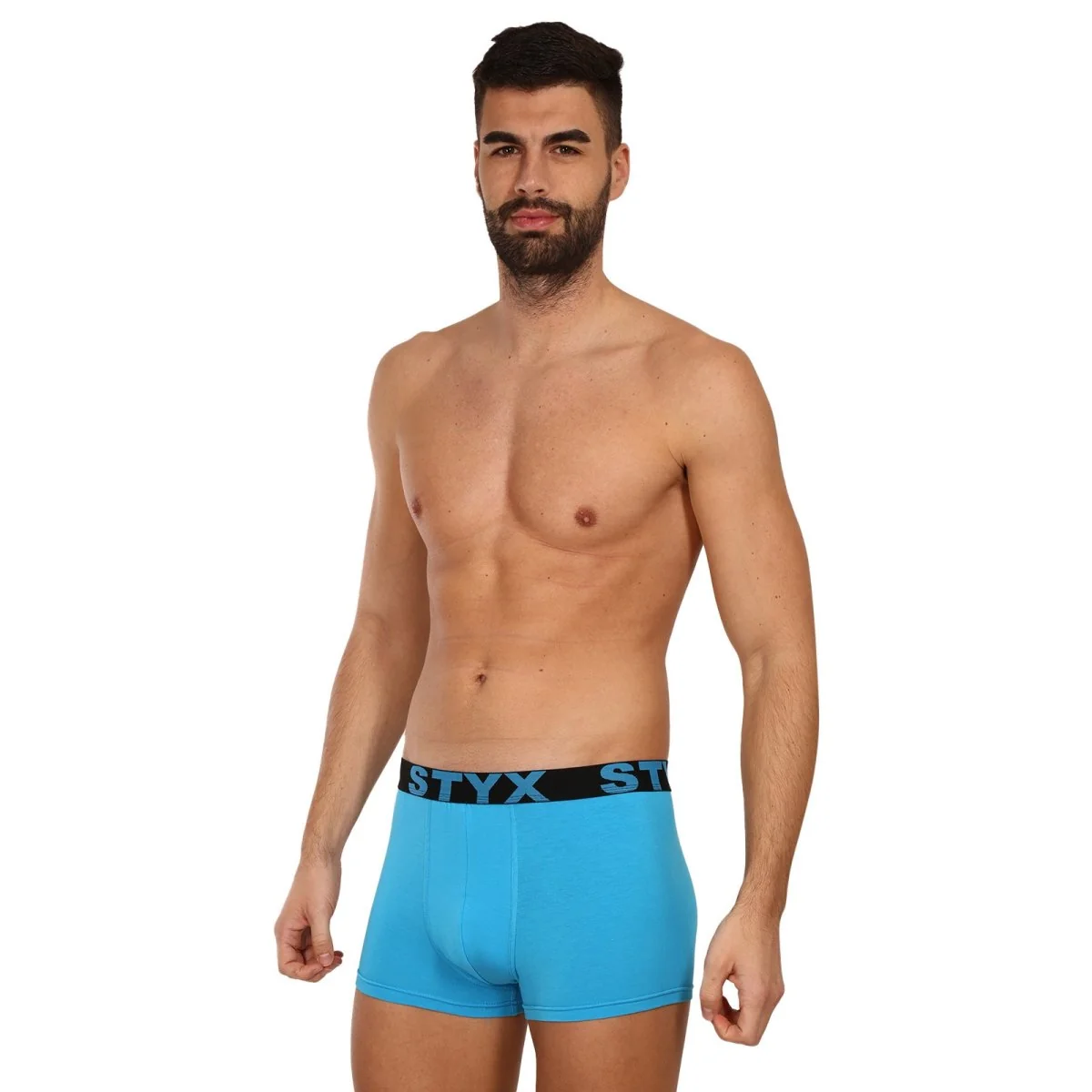 Styx 3PACK pánské boxerky sportovní guma světle modré (3G1169) XXL