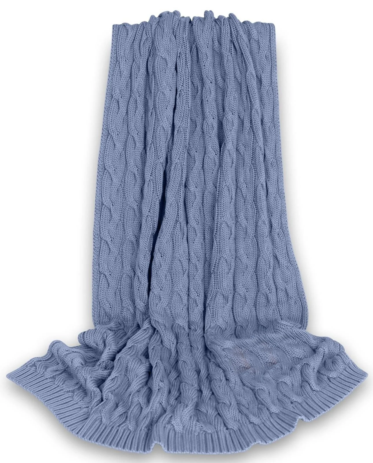 Baby Nellys Bambusová dětská pletená deka, pletený cop, 80x100 cm, jeans