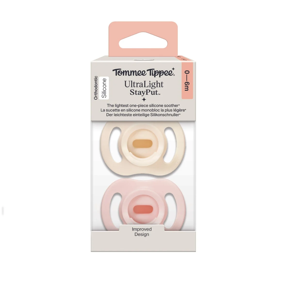 Tommee Tippee Ultra-light silikonový dudlík 0-6m, Girl 2 ks růžová