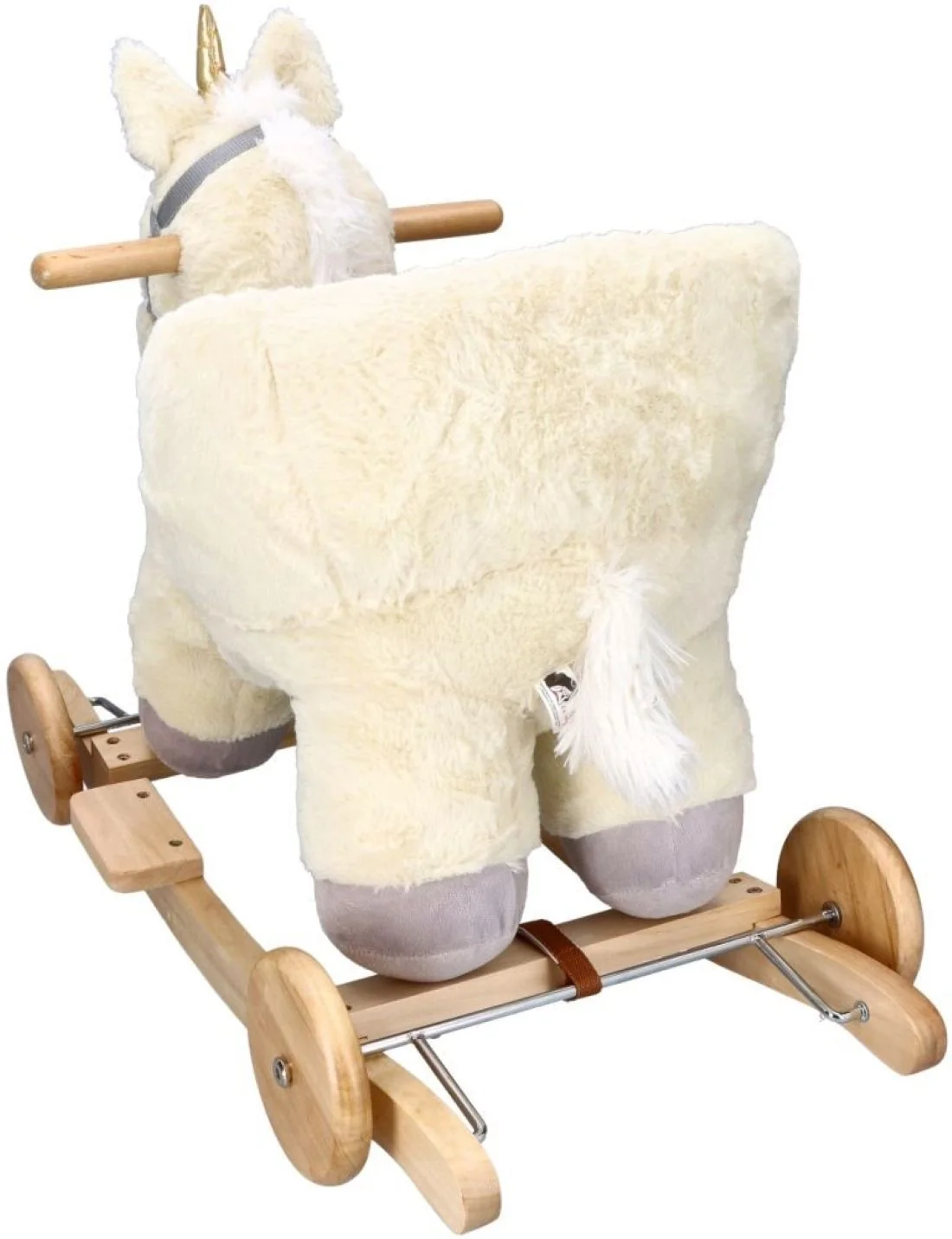 Adam Toys Houpací jednorožec se sedačkou, kolečky, cream