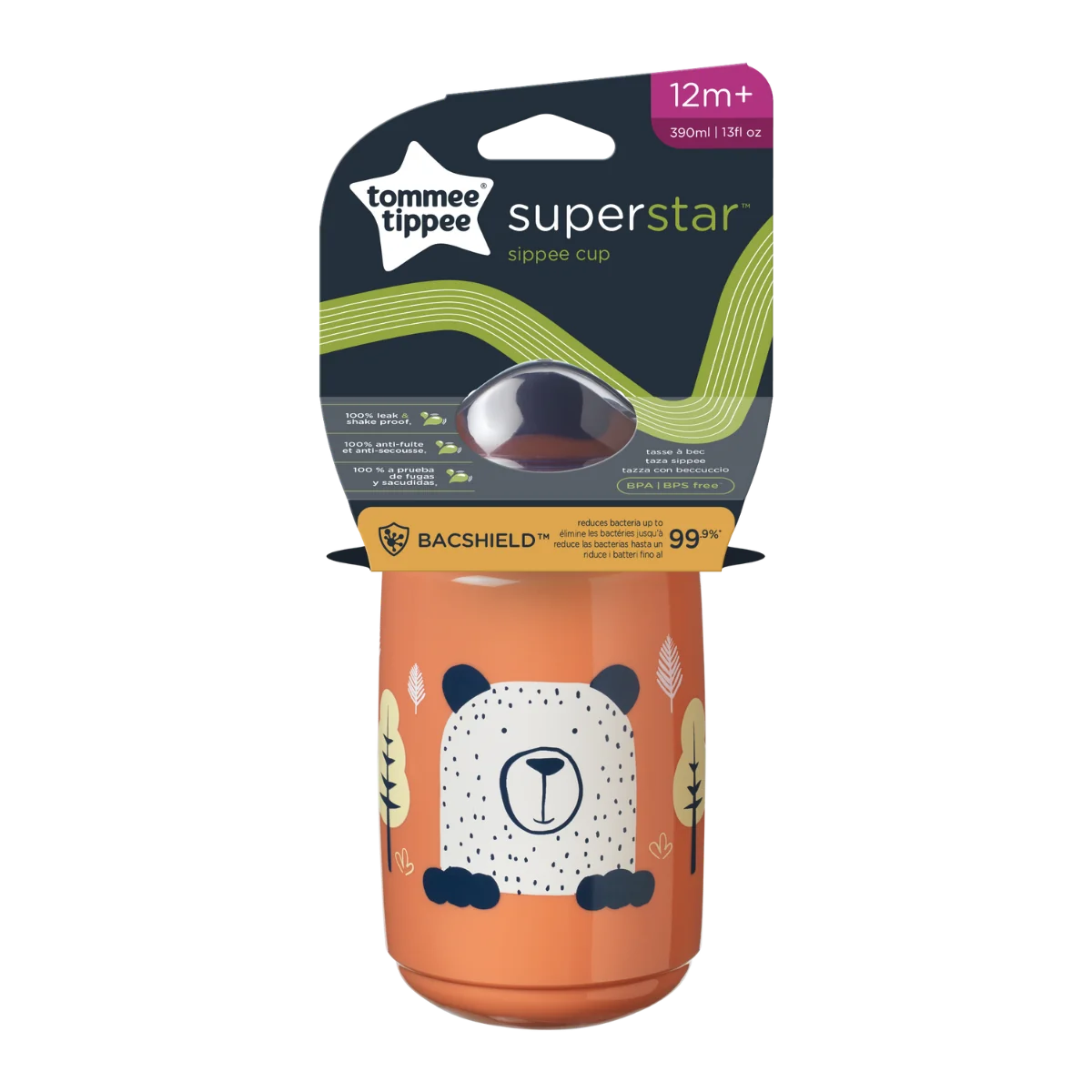 Tommee Tippee Superstar Sipper netekoucí hrnek 12m+ 390 ml oranžový