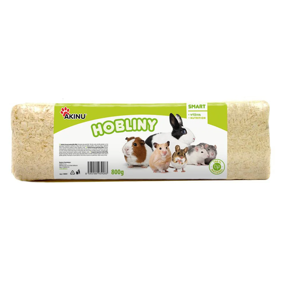 Akinu Lisované hobliny podestýlka pro malé / velké hlodavce a králíky 5 x 800 g