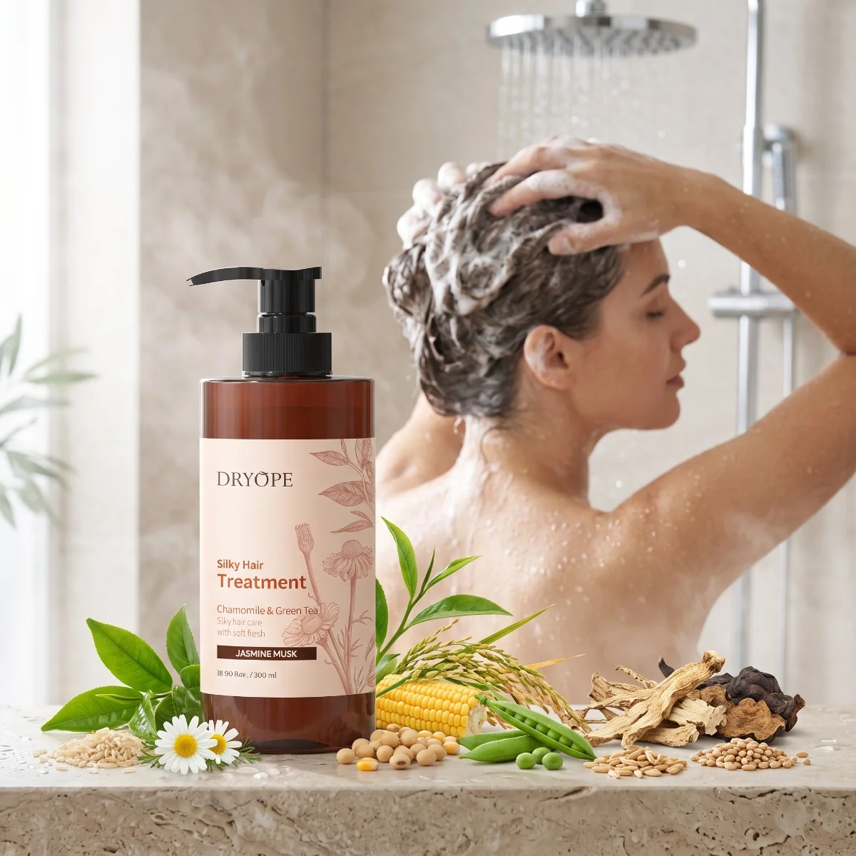 DRYOPE Jasmine Musk intenzivní pečující kúra na vlasy 500 ml
