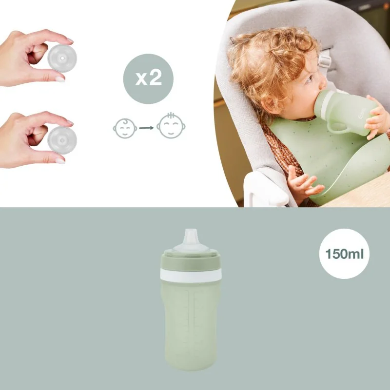 Babymoov silikonová láhev 150ml Green