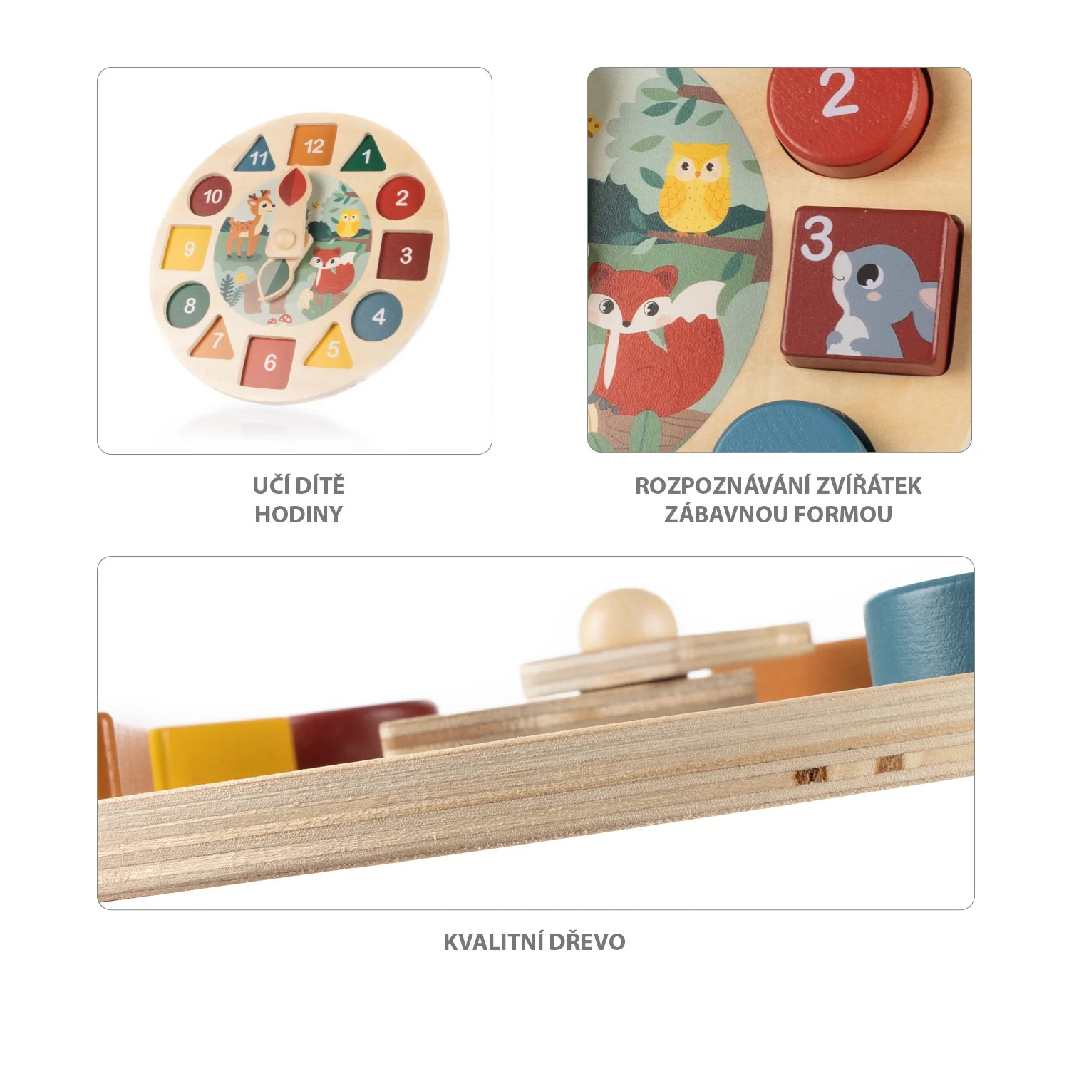 Zopa Dřevěné aktivity hodiny, Wood