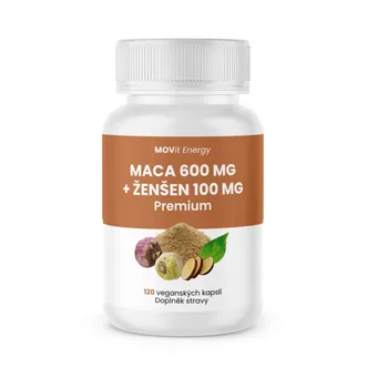 MOVit Energy Maca 600 mg + Ženšen 100 mg PREMIUM 120 kapslí