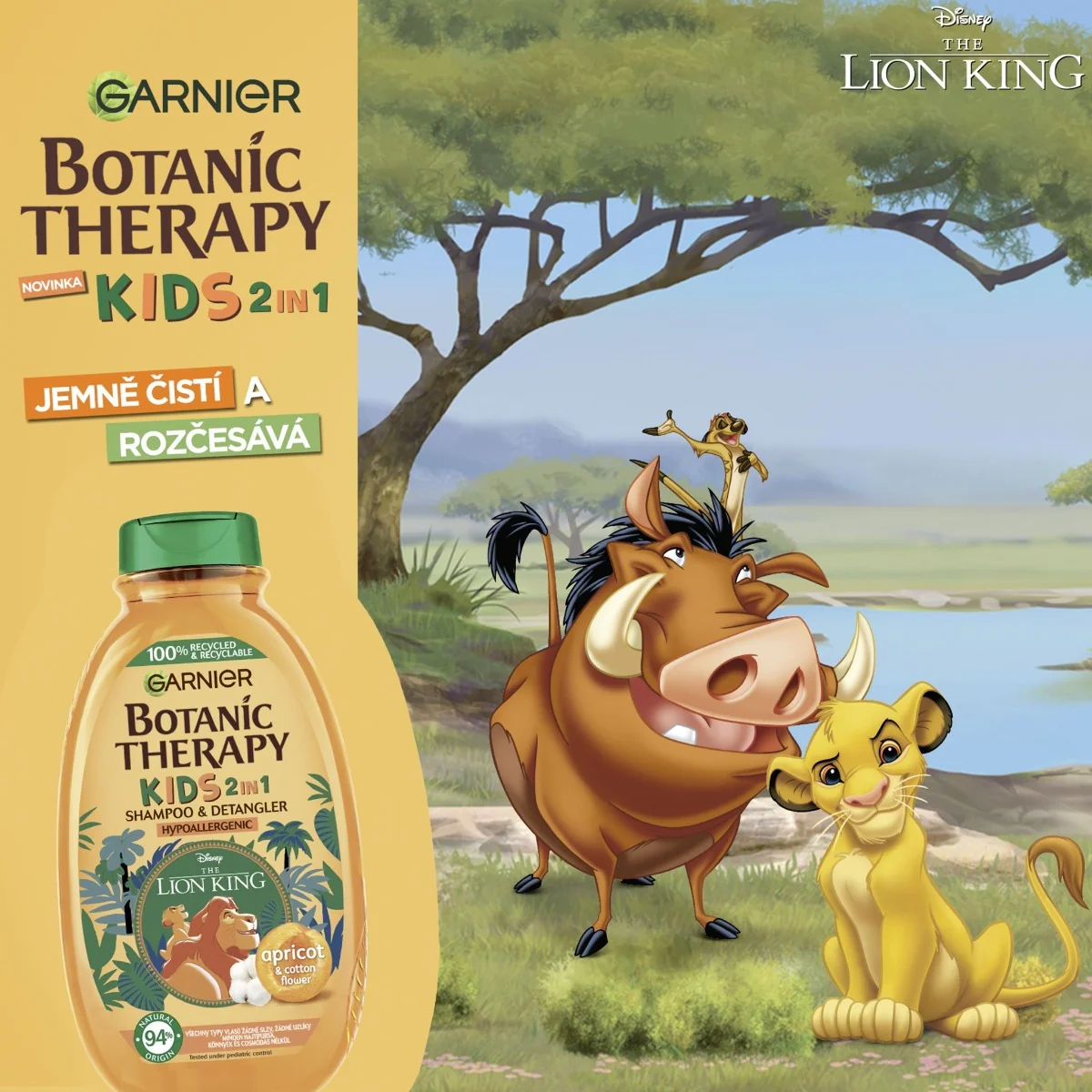 Garnier Botanic Therapy Disney Lví král Kids 2v1 meruňka šampon a kondicionér 400 ml